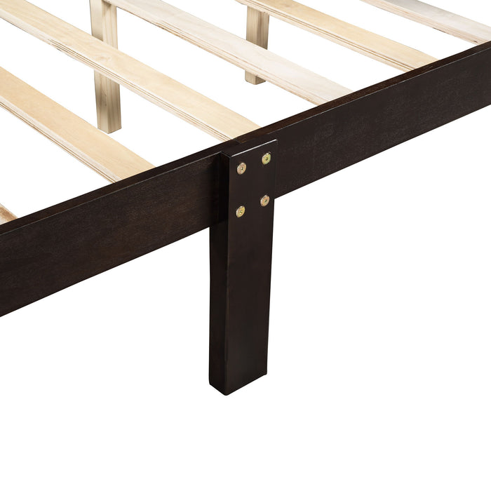Platform Bed Frame Mattress Foundation Sleigh Bed With Headboard / Footboard / Wood Slat Suppor