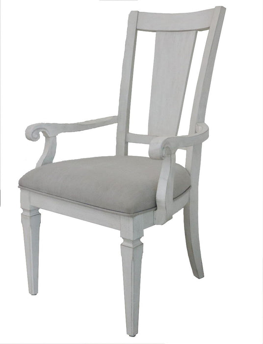 Acme Katia Arm Chair (Set of 2) Light Gray Linen & Weathered White Finish
