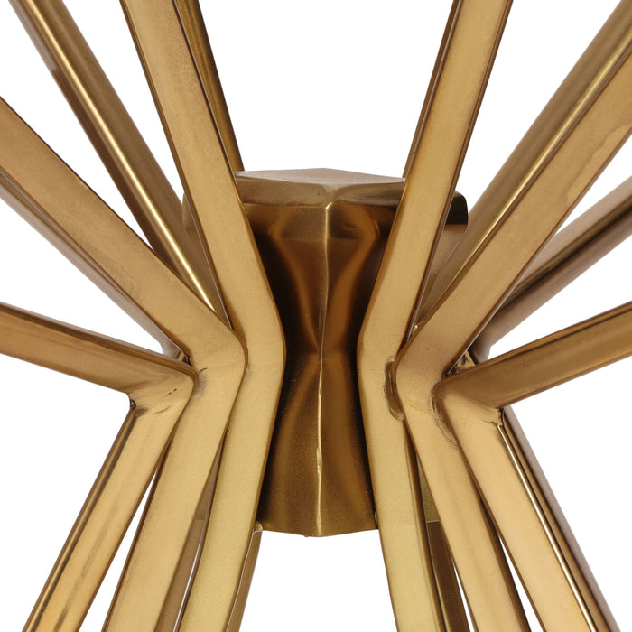 Table With Sunburst Design - Gold