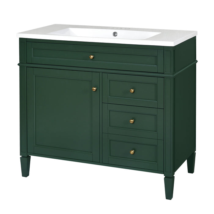 Bathroom Vanity & Top Sink, Modern Bathroom Storage Cabinet With 2 Drawers And A Tip-Out Drawer
