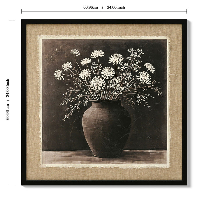 Artistic Path Abstract Flower Bouquet Wall Art - Ancient White