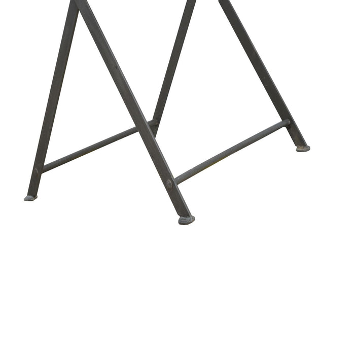 Tray With Cross Iron Base - Brown / Steel Gray