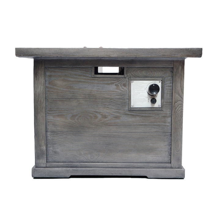 Outdoor Patio Square Gas Burning Mgo Fire Pit, Tank Inside, 40000 Btu