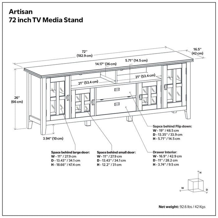 Artisan - TV Media Stand - Rustic Natural Aged Brown