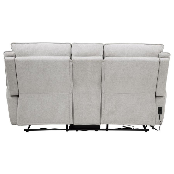 Sylmar - Chenille Upholstered Power Reclining Loveseat - Dove Gray