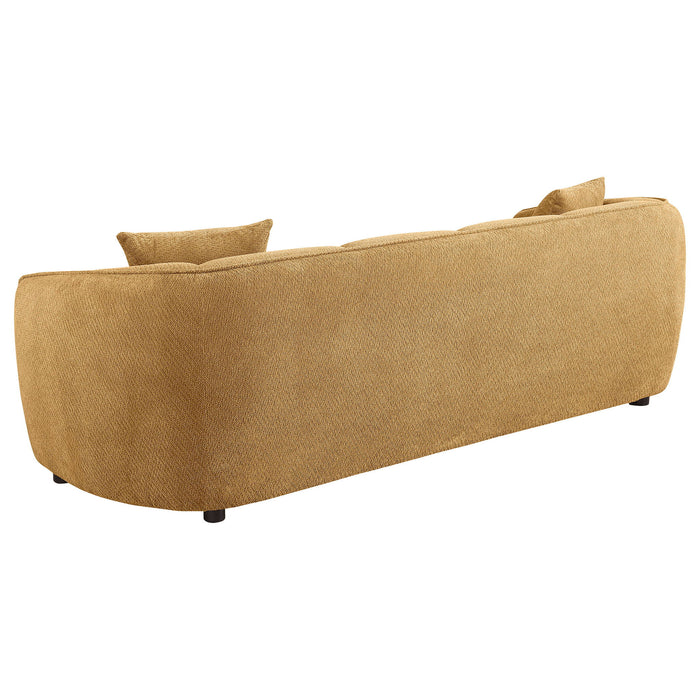 Aleisha 2-piece Chenille Upholstered Sofa Set Mustard Yellow