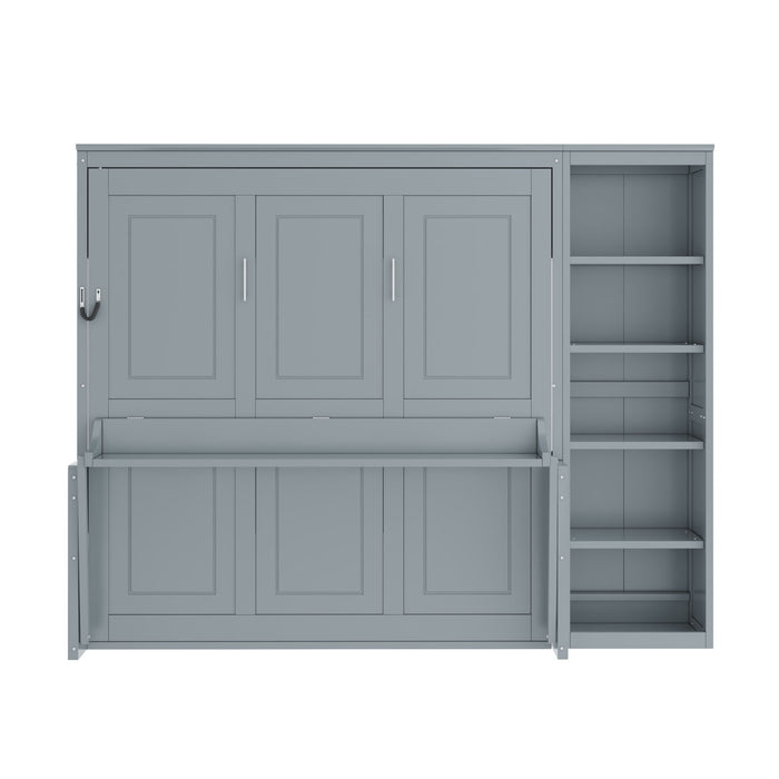 Sturdy Murphy Bed With Desk And Bookshelf