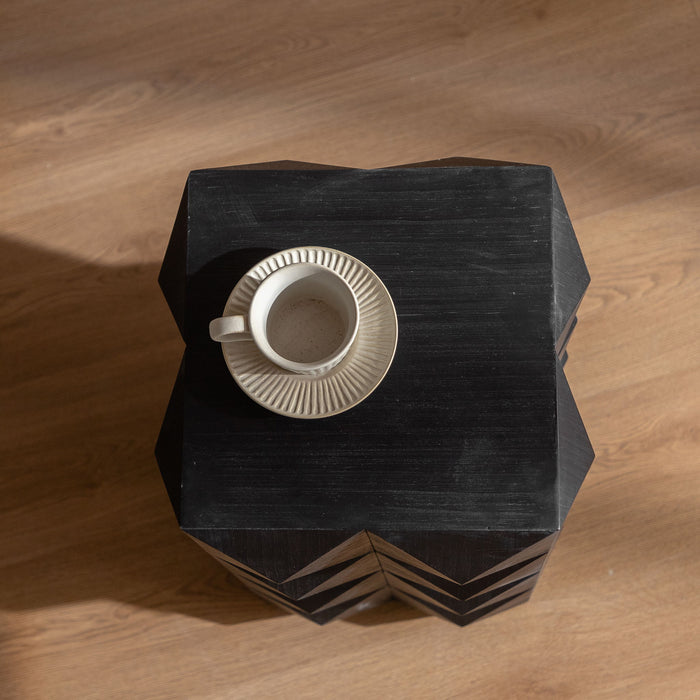 Side Table With 3D Embossed Pattern Design