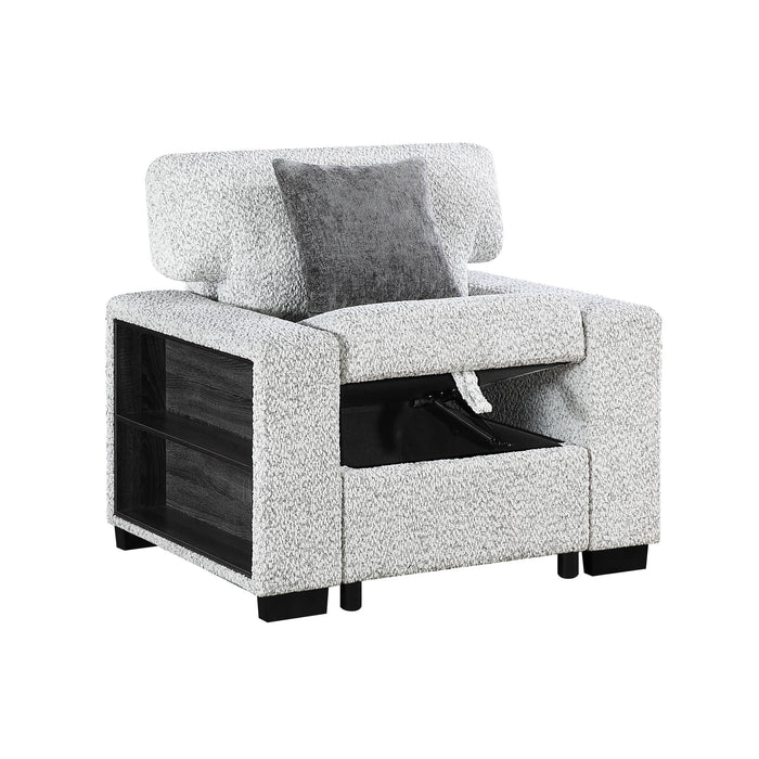 Prato - Chair With Storage And USB - Gray