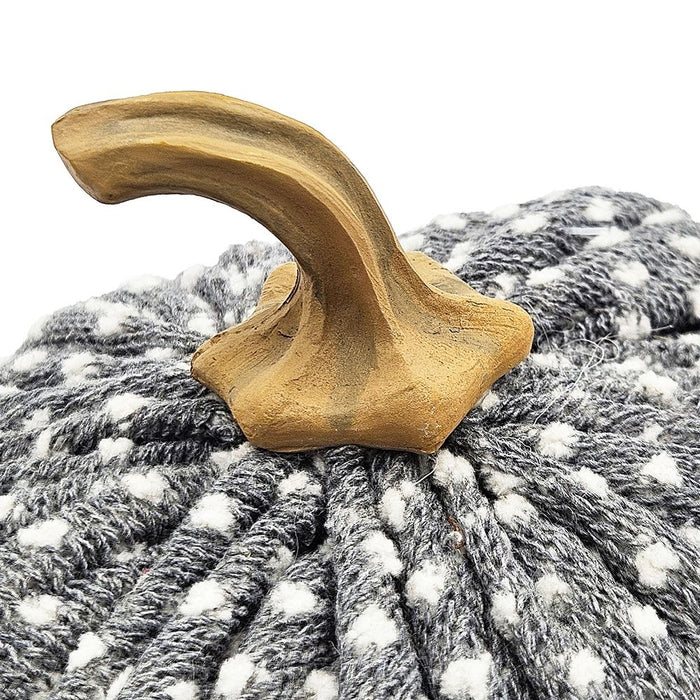 Pumpkin Ornament Decor For Holiday Harvest Festival Fall Festival & Thanksgiving (Set of 3) - White / Gray