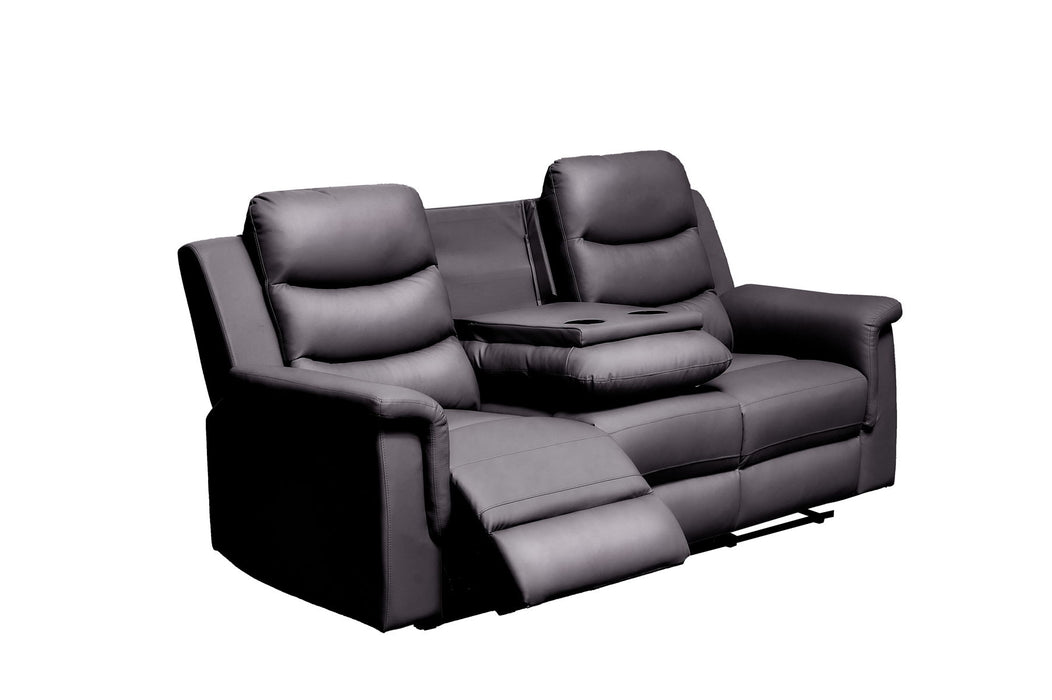 Reclining Sofa With Middle Console Slipcover, Stretch 3 Seat Reclining Sofa Covers Black Faux Leather