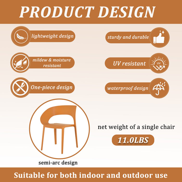 4 Piece Set Of Modern Designed Single Chairs With Folding Square Table