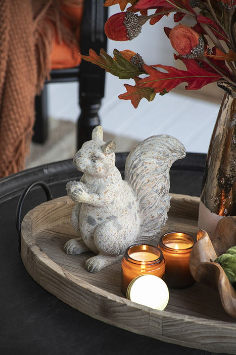 Resin Standing &amp; Lying Down Squirrel Rustic, For Harvest Festival Fall Festival &amp; Thanksgiving Table Decorations (Set of 2) - Antique Cream