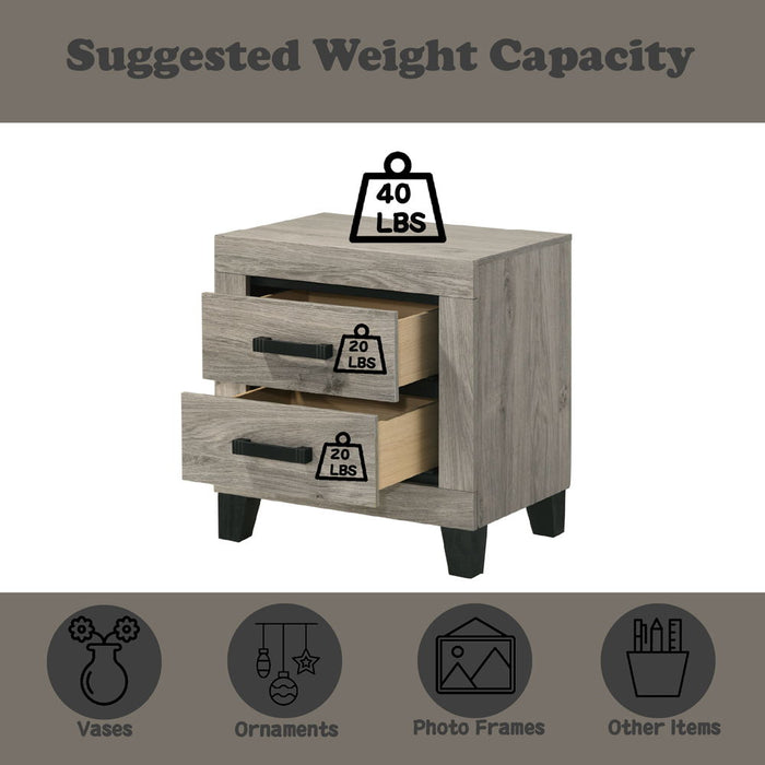 Mari - Nightstand - Light Gray Finish