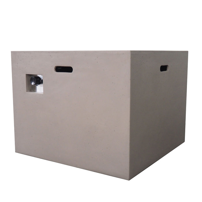 Outdoor Patio Square Gas Burning Concrete Fire Pit 40,000 Btu