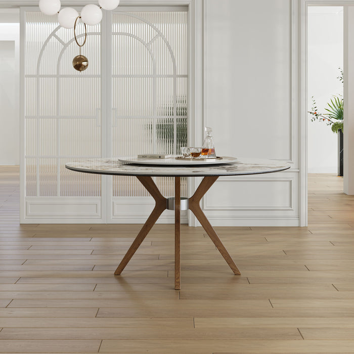 Modern Sintered Stone Dining Table Set With Chairs