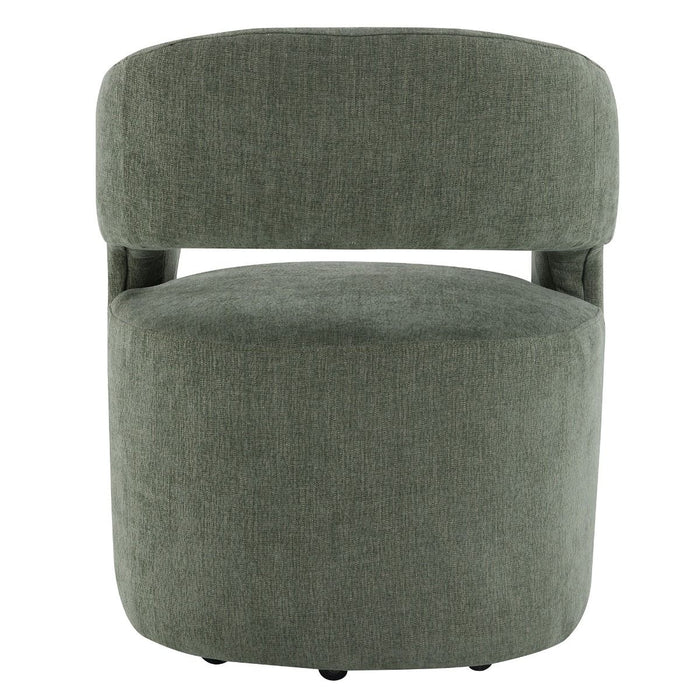 Libni - Arm Chair With Casters - Green Linen