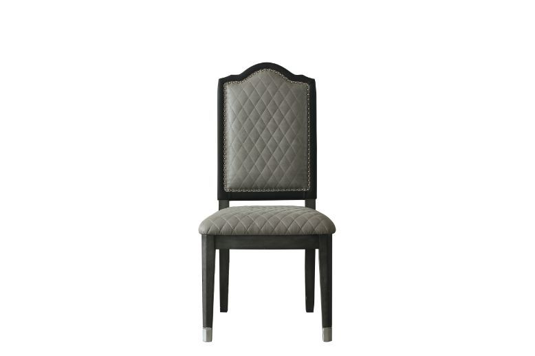 House Beatrice - Side Chair (Set of 2) - Two Tone Gray Fabric & Charcoal
