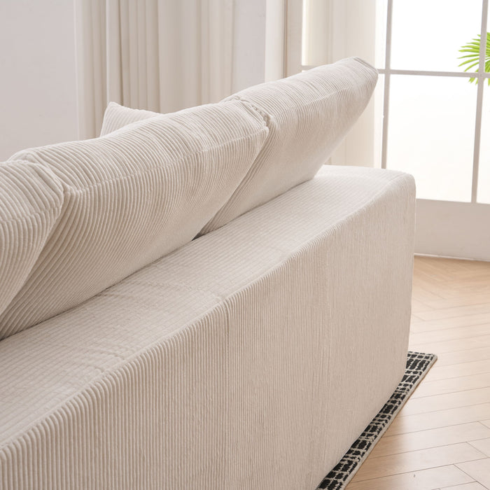 Modular Sectional Sofa With Ottoman, USB And Type C Charger, Petal Armrest Design