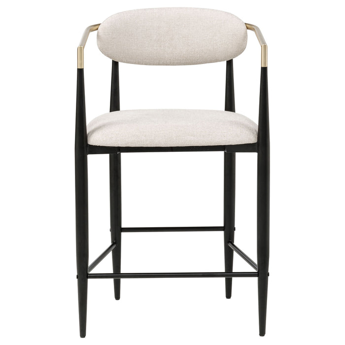 Tina Fabric Upholstered Counter Chair Beige (Set of 2)