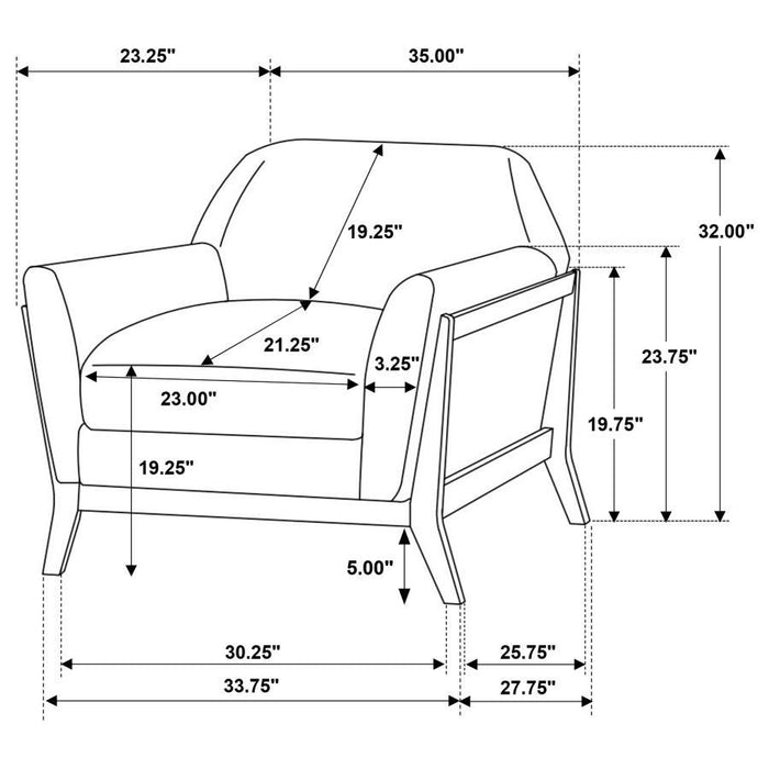 Vaughn - Fabric Upholstered Flared Arm Sofa Set