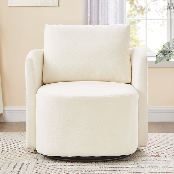 360° Modern Swivel Chair With Upholstered Curved Design