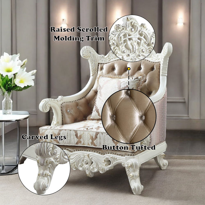 Vanaheim - Chair With Pillow - Fabric & Antique White