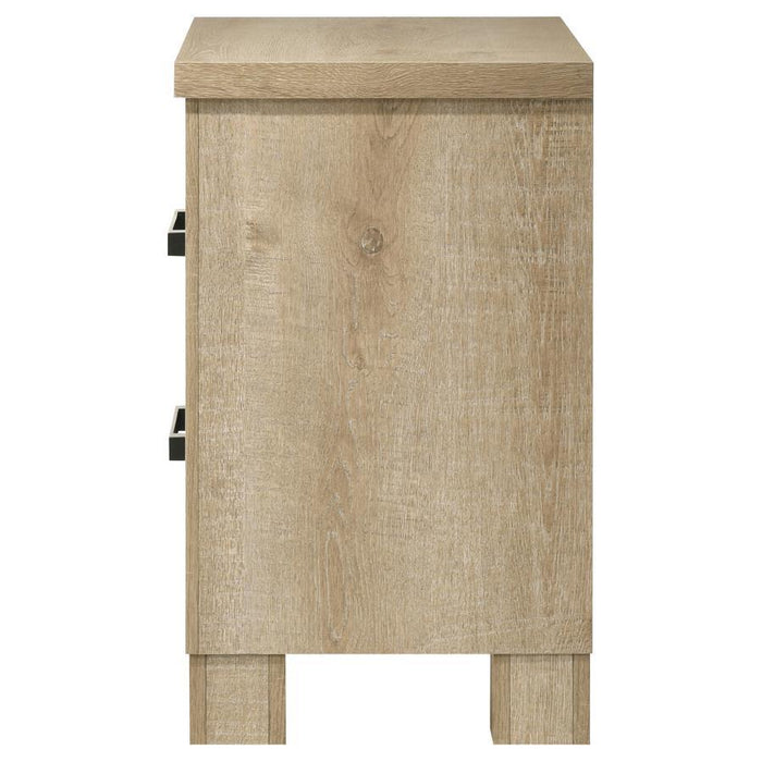 Oakglen - 2-Drawer Nightstand Bedside Table - Weathered Oak