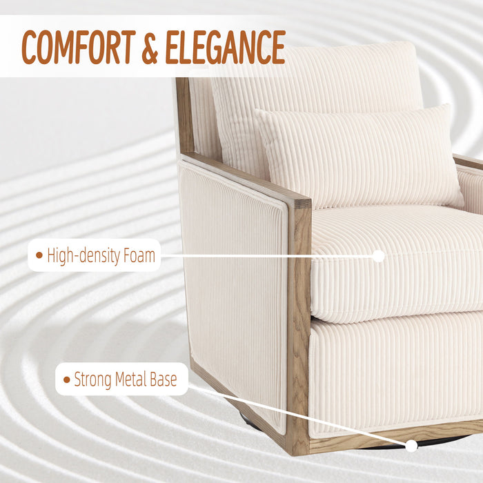 Comfy Accent Barrel Chair, 360 Degree Swivel