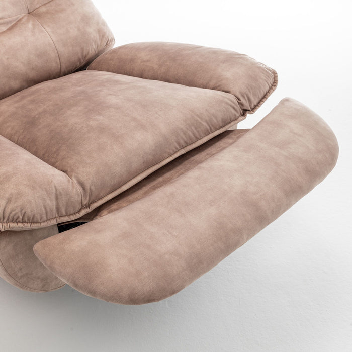 Modern Swivel Gliding Recliner Chair With Rocking Function And Phone Holder, Large Comfortable