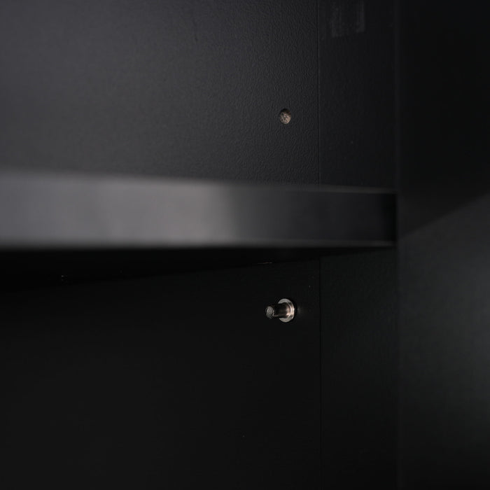 Freestanding Tall Bathroom Cabinet With Adjustable Shelves, Drawers, Soft Close Glass Doors