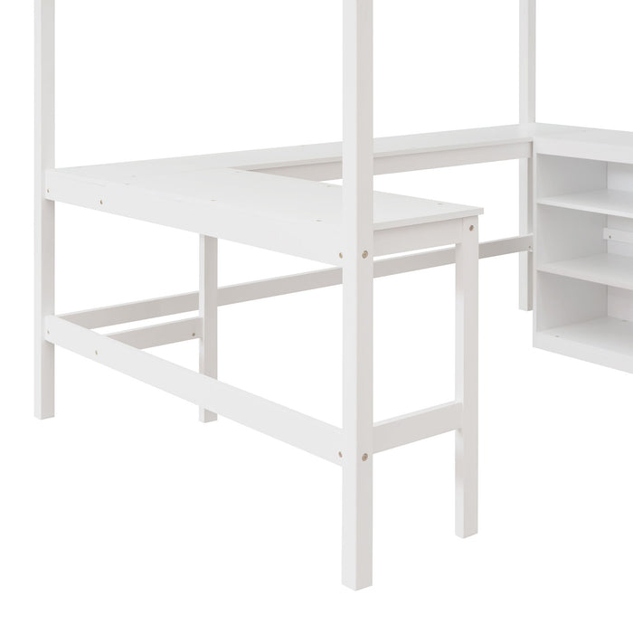 Loft Bed With Shelves With Desk