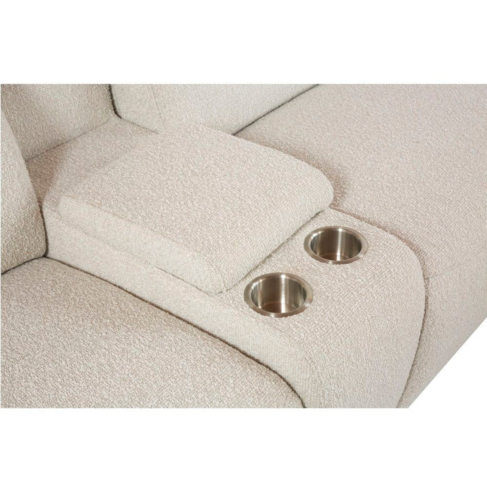 Dayana - Power Motion Sectional Sofa - Beige Boucle