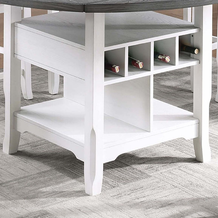 Contemporary Counter Height Dining Set With Built In Lazy Susan