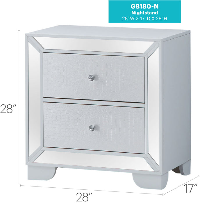 Nightstand Contemporary - Silver Champagne