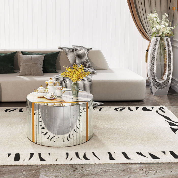 Round Mirror Coffee Table, Living Space Furniture