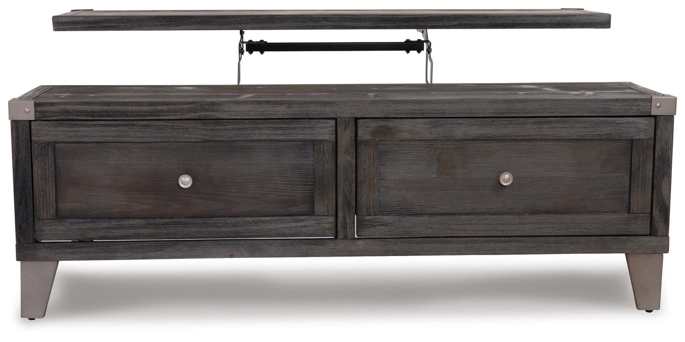 Todoe - Lift Top Cocktail Table - Dark Gray