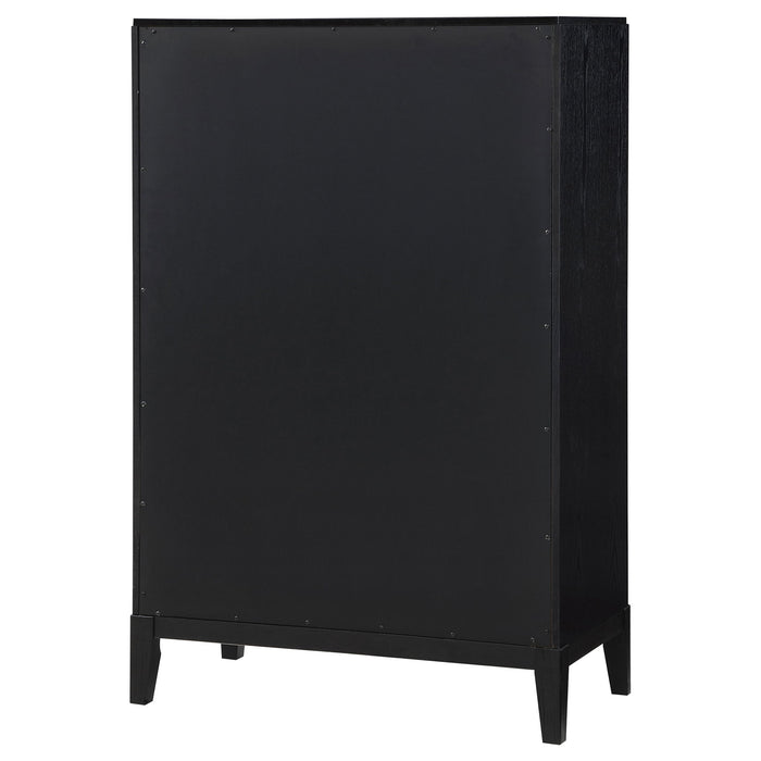 Mason - 5 Drawer Chest With Fluted Design - Black