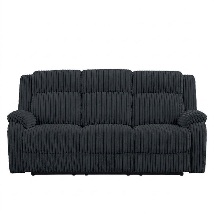 Motion Reclining Sofa With Seat And Adjustable Footrests For Living Room - Black