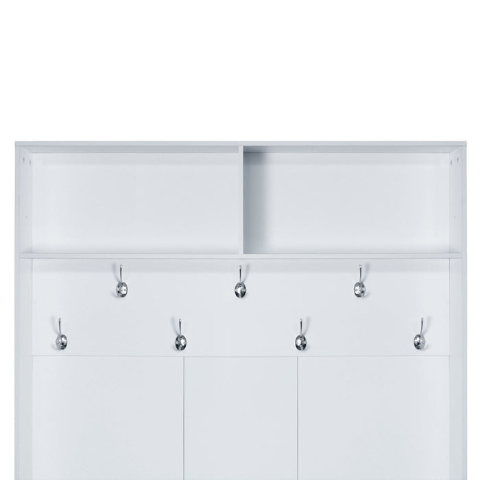 Entryway Bench With Coat Rack, 3 In 1 Design And Adjustable Shelves