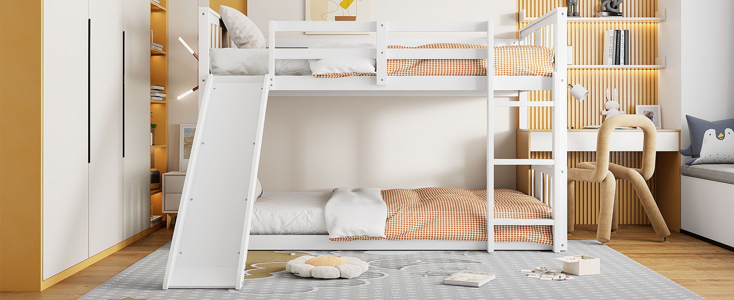 Bunk Bed With Convertible Ladder And Slide