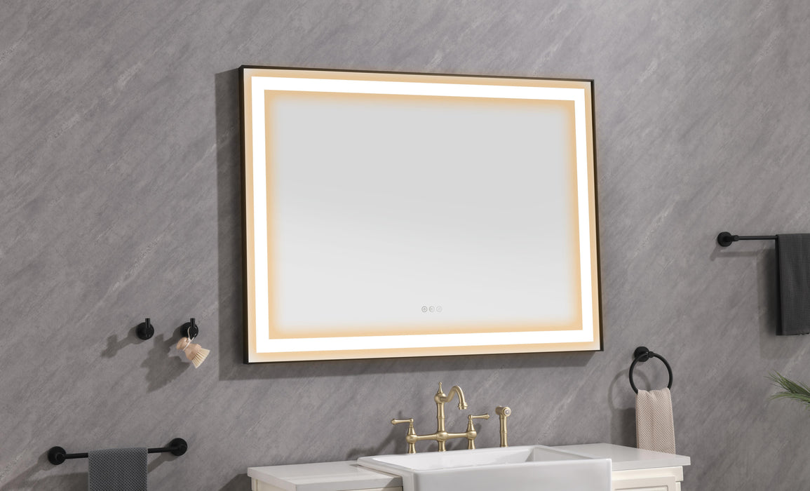Led Lighted Bathroom Wall Mounted Mirror With High Lumen / Anti Fog - Gold