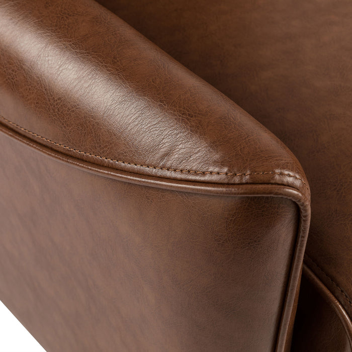 Upholstered Push Recliner Chair With Rubber Wood Legs For Living Room