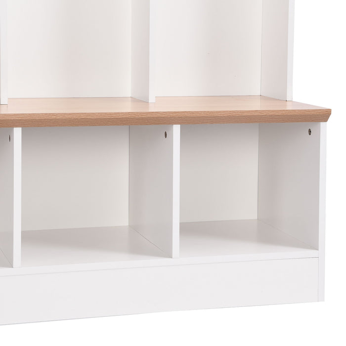 Minimalist Shoe Cabinet With Cube Storage & Shelves