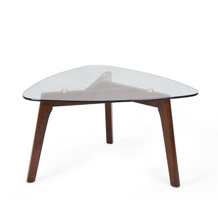 Modern Coffee Table With Wood Construction And Compact Design