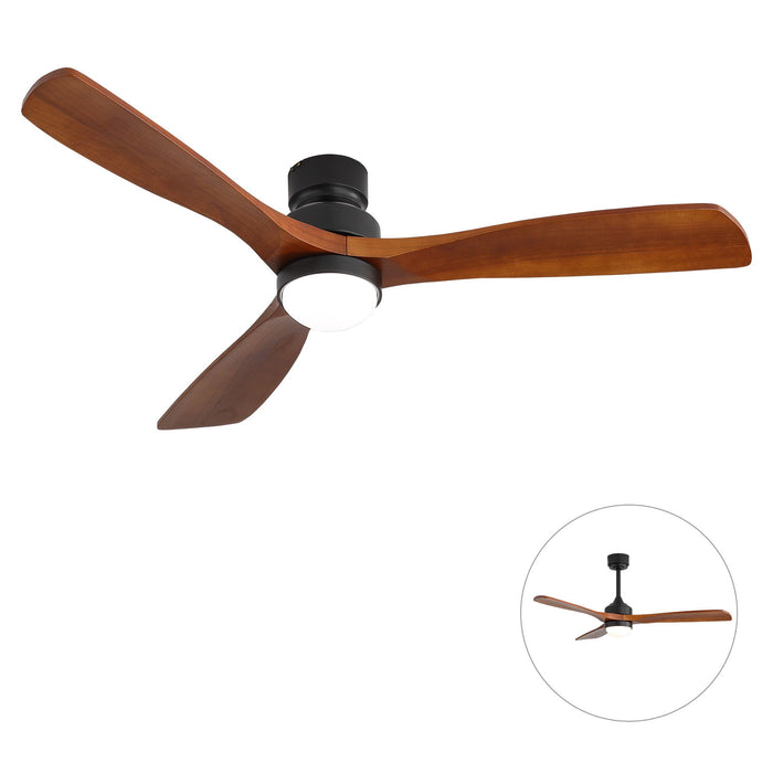 52" Ceiling Fan With Dimmable LED Light, 6 Speed DC Motor, 3 Blades