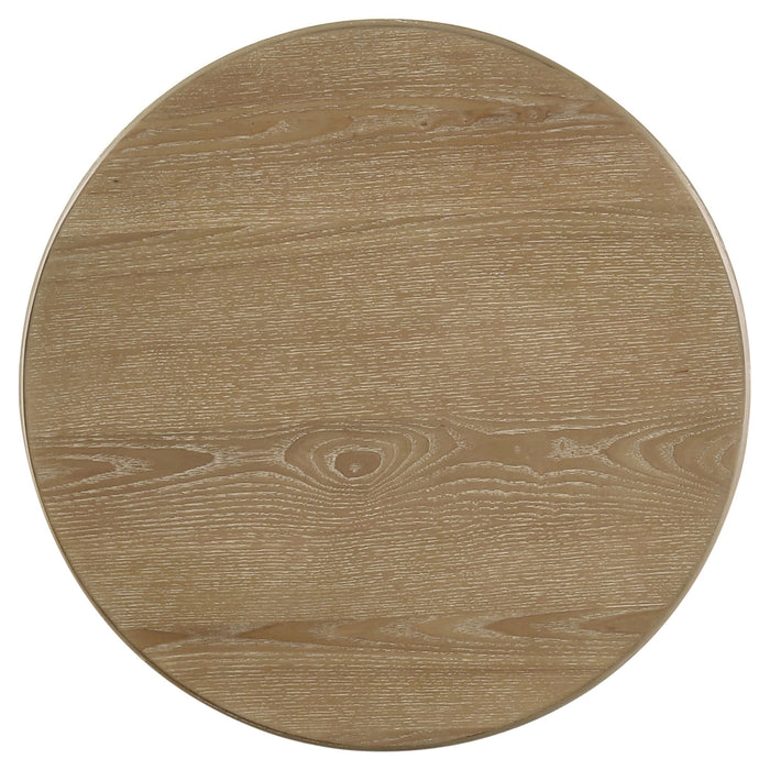 Adina 3-piece Round Coffee Table Set Distressed Light Brown