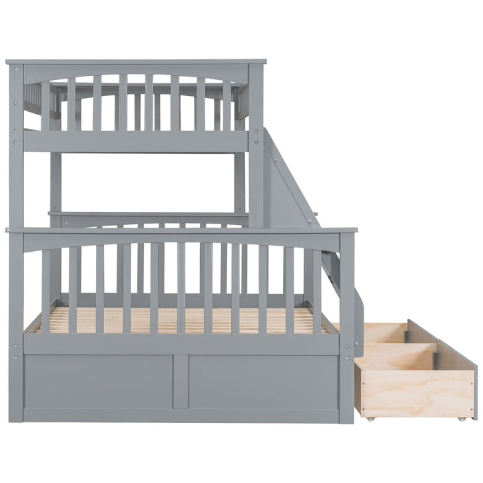 Bunk Bed With Drawers, Convertible Storage Bed