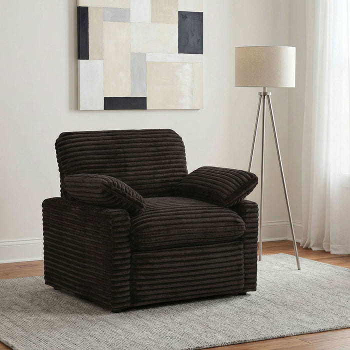 Collins Upholstered Power Recliner Chair Chocolate Brown