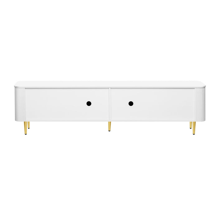 Minimalist TV Stand For TVs Up To 85", Modern Entertainment Center Media Console With 4 Spacious Cabinets For Living Room